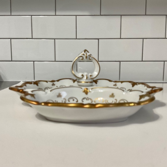 VTG REICHENBACH Beautiful 3 Section Dish Plate With Handle German - Picture 3 of 7